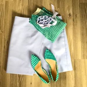 J. Crew gingham D’orsay pointed toe flat shoes 6.5 EUC